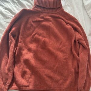 Women's Rust Turtleneck Sweater